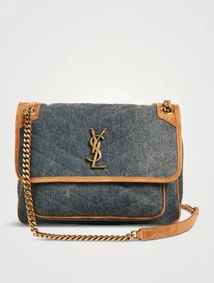 Medium Niki YSL Monogram Denim Chain Bag