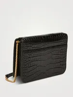 Cassandre Croc-Embossed Leather Crossbody Phone Bag