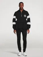 Quarter-Zip Pullover Sweatshirt With Badge
