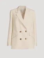 Luna Double-Breasted Linen Blazer