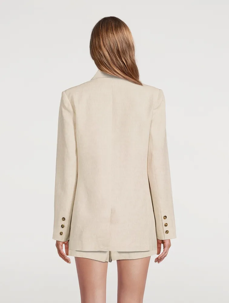 Luna Double-Breasted Linen Blazer