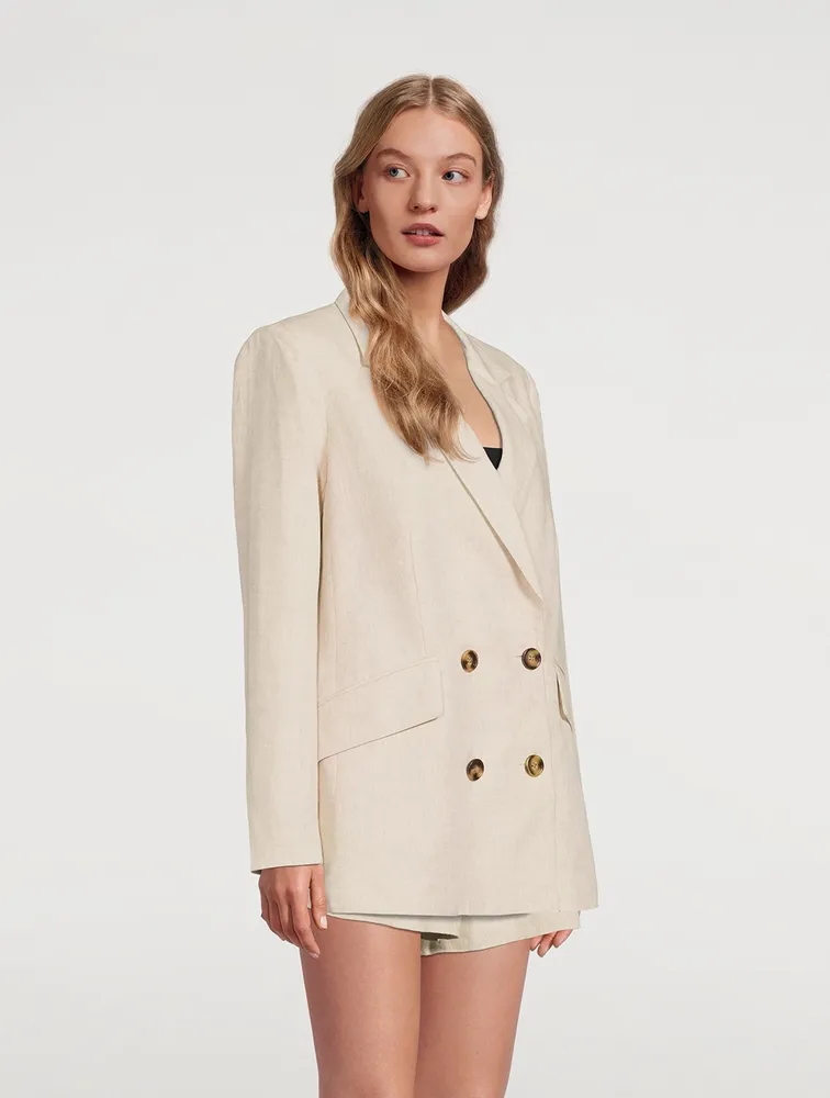Luna Double-Breasted Linen Blazer