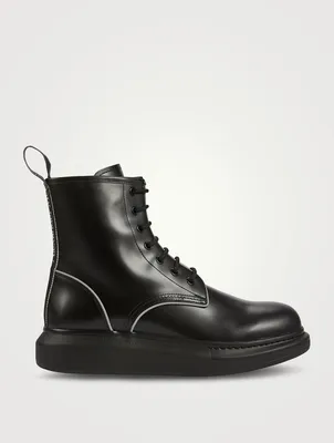 Leather Lace-Up Boots