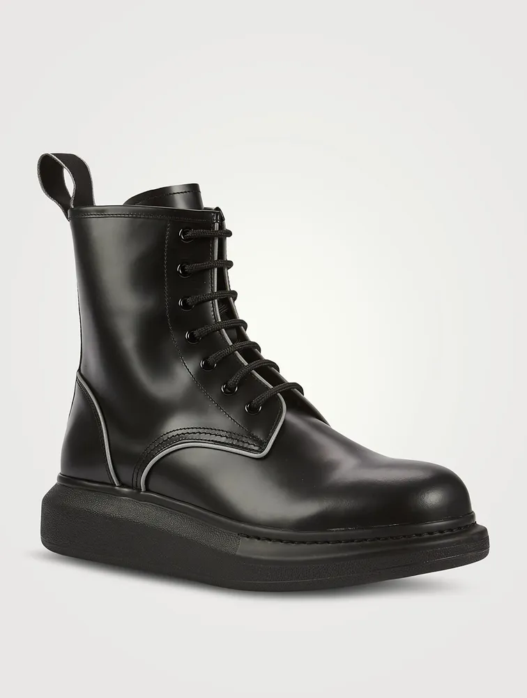 Leather Lace-Up Boots