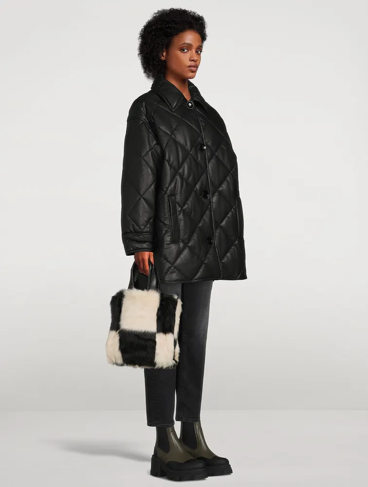 Nanna Faux Leather Quilted Jacket