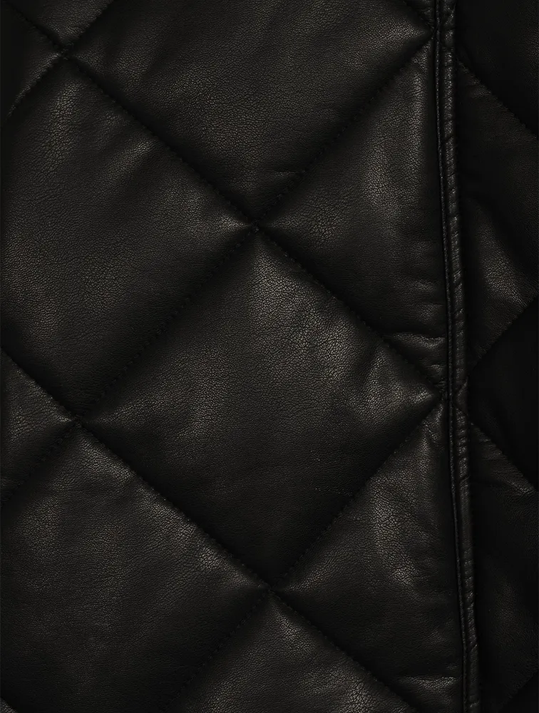 Nanna Faux Leather Quilted Jacket