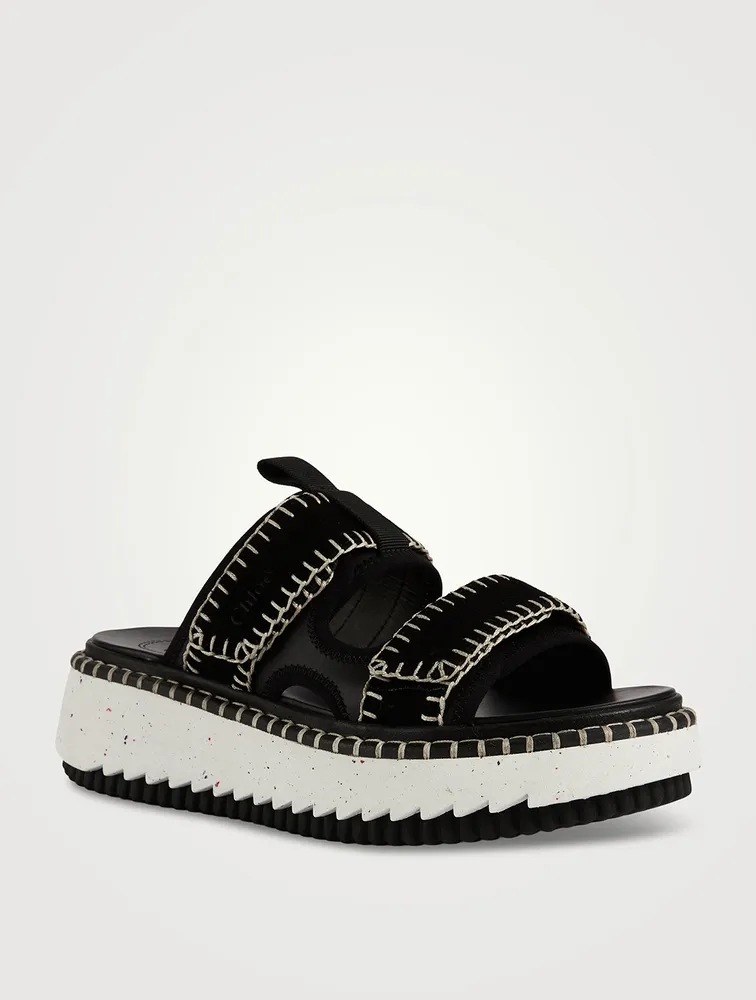 Lilli Leather Platform Slide Sandals