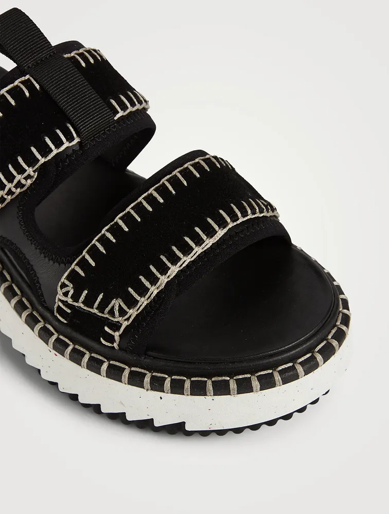Lilli Leather Platform Slide Sandals