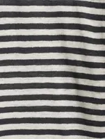 Easy Scoop Linen T-Shirt Stripe Print