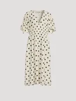 Re-Cut Georgette Smock Dress Polka Dot