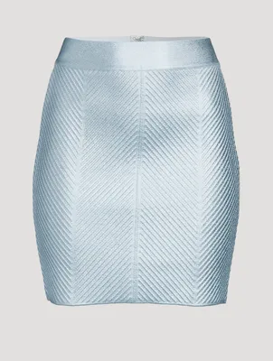 Foil Ottoman Mini Skirt