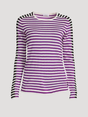 Stripe Jacquard Wool Sweater