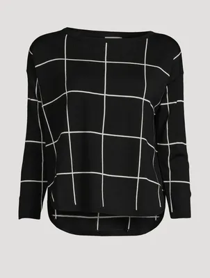 Window Check Jacquard Wool Sweater