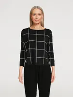 Window Check Jacquard Wool Sweater