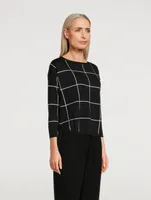 Window Check Jacquard Wool Sweater