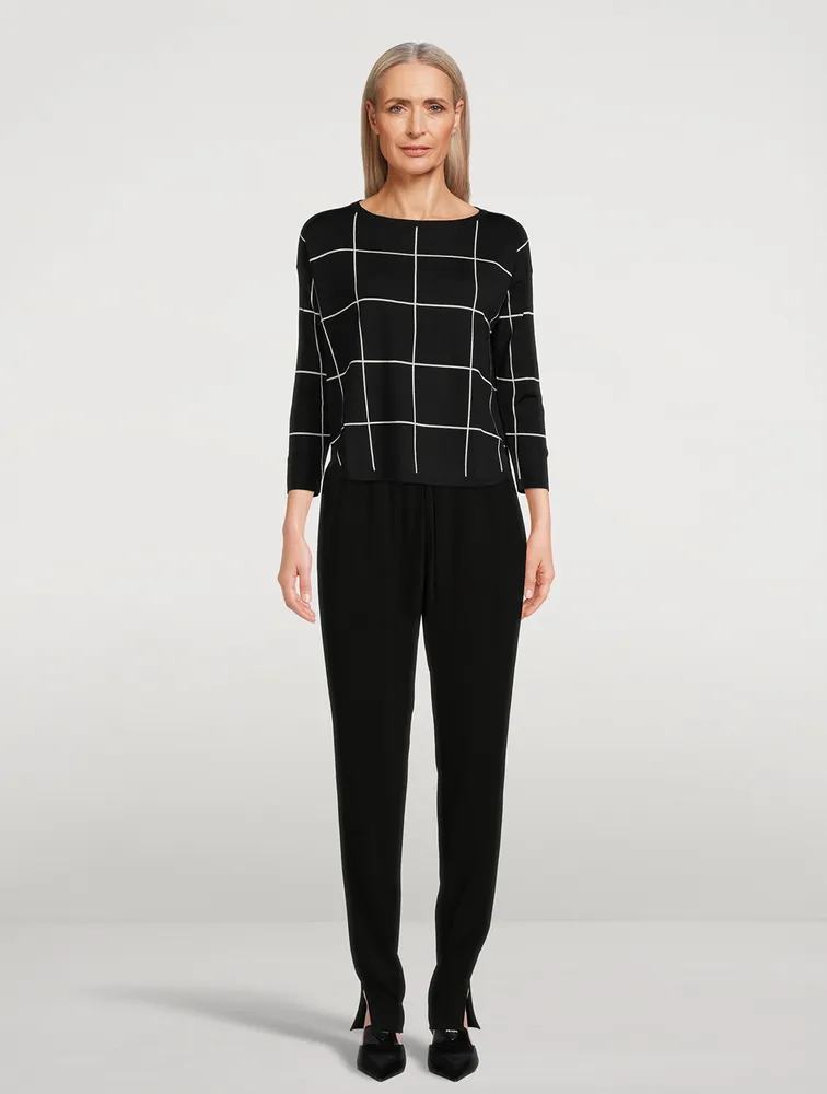 Window Check Jacquard Wool Sweater