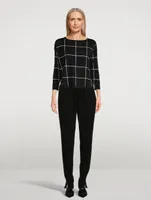 Window Check Jacquard Wool Sweater