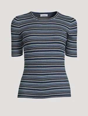 Stripe Jacquard Wool Sweater