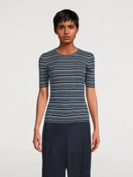 Stripe Jacquard Wool Sweater