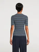 Stripe Jacquard Wool Sweater
