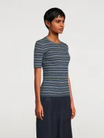 Stripe Jacquard Wool Sweater