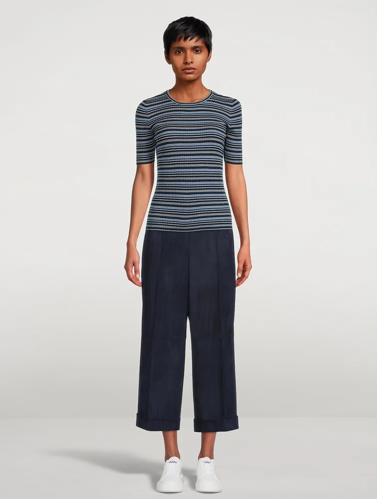 Stripe Jacquard Wool Sweater