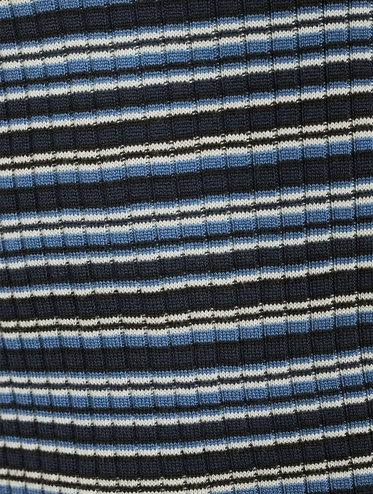 Stripe Jacquard Wool Sweater