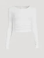 Gather Long-Sleeve Crop Top