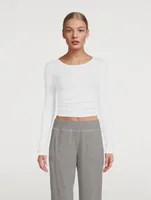 Gather Long-Sleeve Crop Top