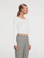 Gather Long-Sleeve Crop Top