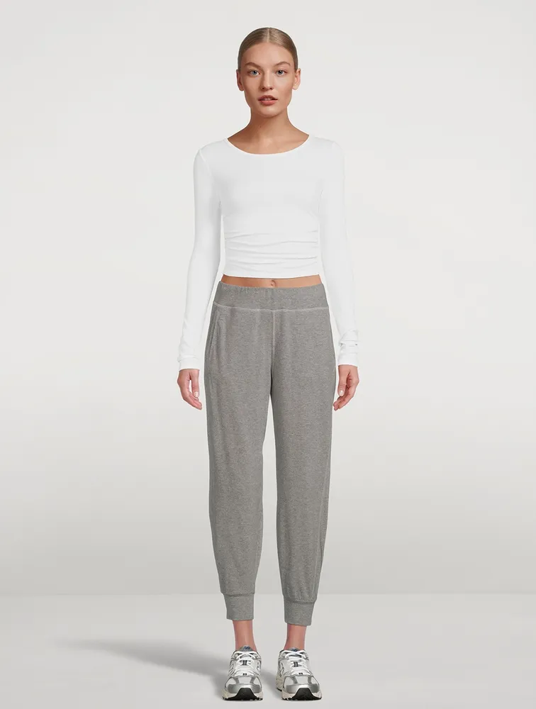 Gather Long-Sleeve Crop Top