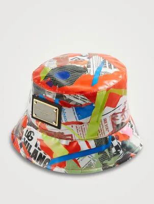 Bucket Hat Newspaper Patchwork Print