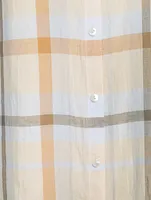 Long-Sleeve Shirt Dress In Plaid Print