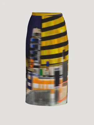 Sarean Printed Pleated Midi Skirt