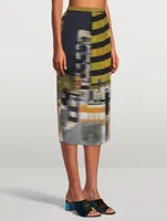 Sarean Printed Pleated Midi Skirt