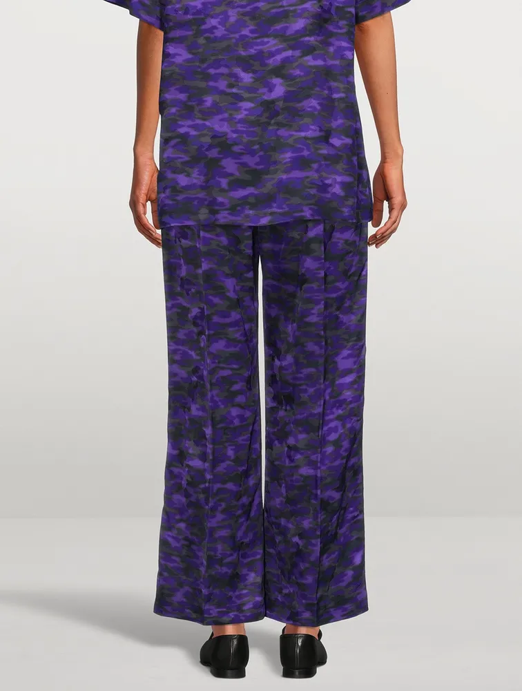 Puvis Wide-Leg Pants Camo Print