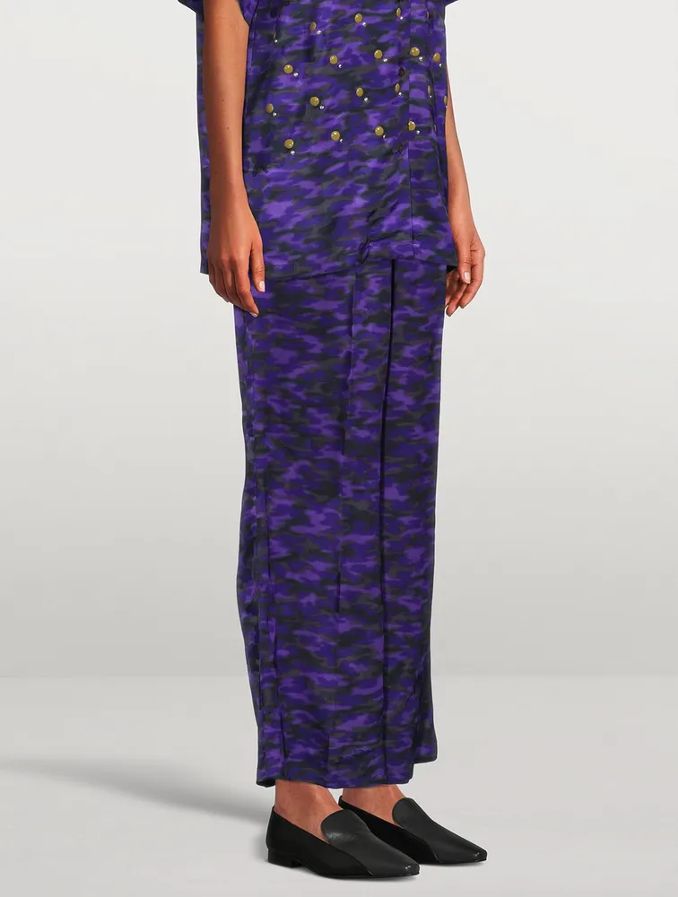 Puvis Wide-Leg Pants Camo Print