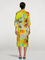 Darola Printed Silk Wrap Dress