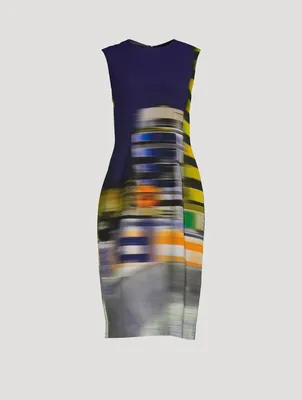 Delavina Printed Sleeveless Midi Dress