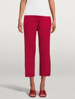 Silk Cashmere Ribbed Wide-Leg Pants