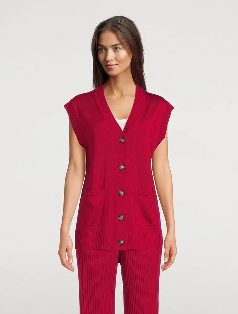 Silk Cashmere Button Up Vest