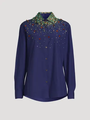 Clavelly Embellished Cotton Shirt