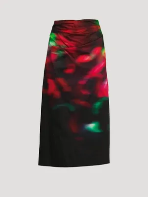 Stanley Printed Draped Midi Skirt