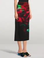 Stanley Printed Draped Midi Skirt