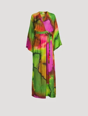 Doosey Printed Silk Wrap Dress