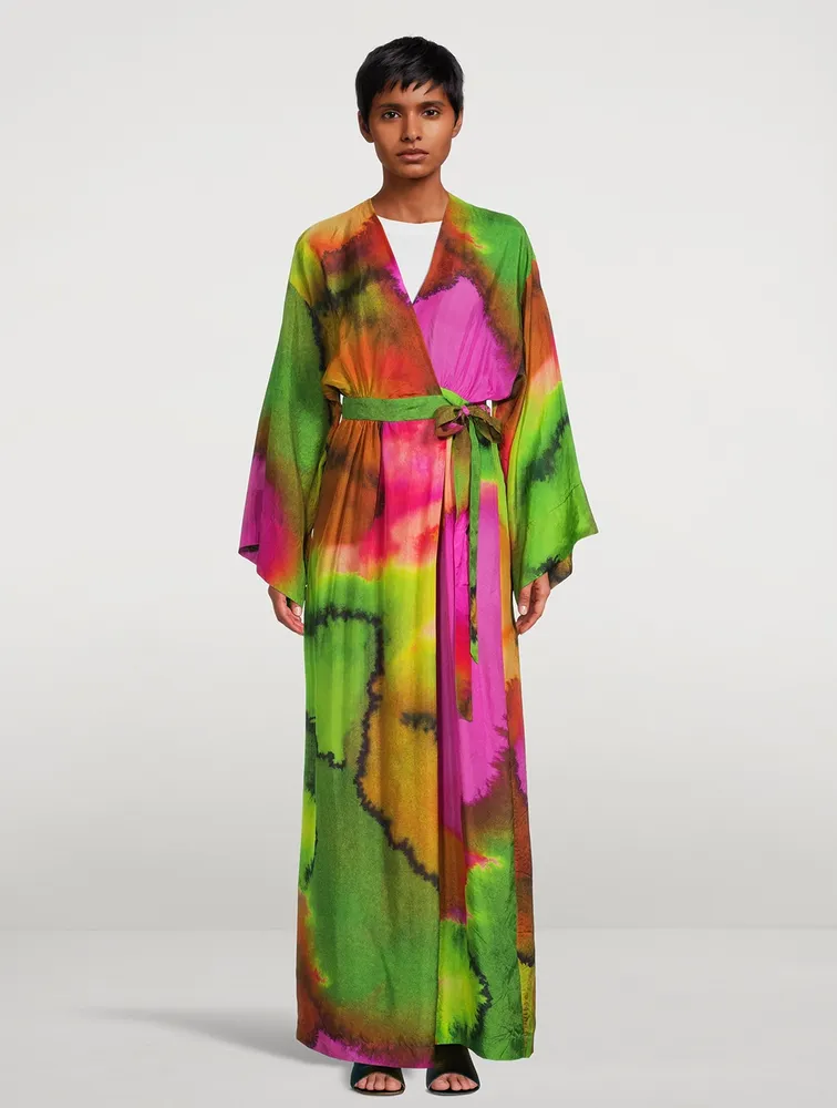 Doosey Printed Silk Wrap Dress