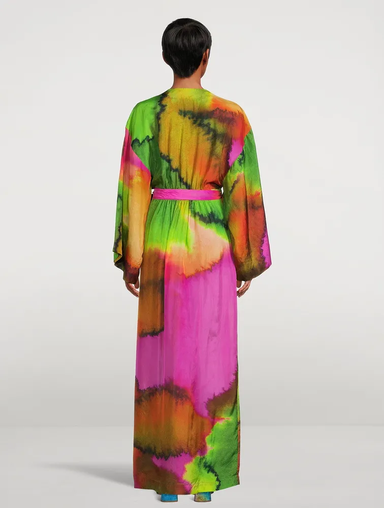 Doosey Printed Silk Wrap Dress