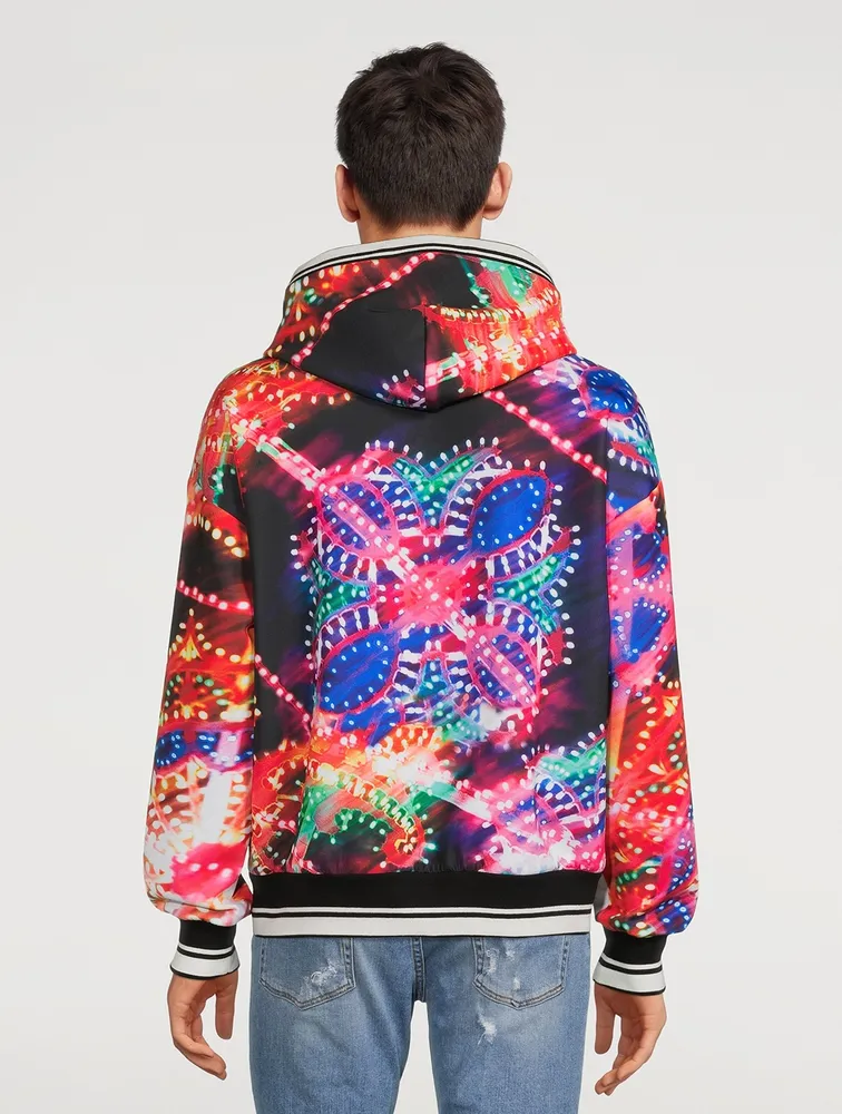 Drawstring Hoodie Illumination Print