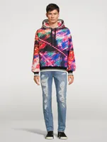 Drawstring Hoodie Illumination Print