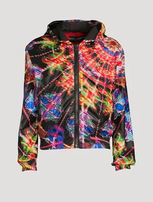 Hooded Zip Jacket In Illumination Print